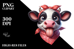 Holstein Cow with Sparkling Eyes PNG Product Image 2