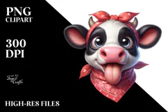 Holstein Cow with Sparkling Eyes PNG Product Image 2