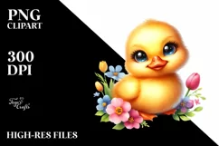 Colorful Smiling Duckling with Big Eyes | Sublimation | Product Image 1