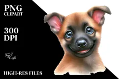 Playful Malinois Puppy, Transparent PNG Product Image 2
