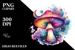 Magical Watercolor Celestial Astral Mushroom | Sublimation | Product Image 3