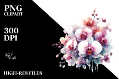 Colorful Orchid Glossy Petals PNG Product Image 2