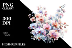 Colorful Glossy Small Orchid PNG Product Image 2