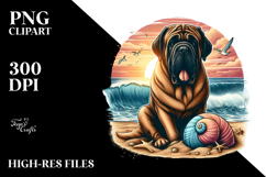 Mastiff on the Beach Clipart Product Image 2