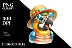 Cute Baby Macaw Watercolor PNG Product Image 2