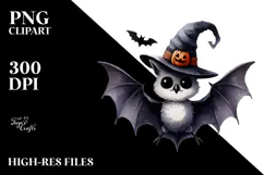 Funny Halloween Bat Clipart, Transparent PNG Product Image 2