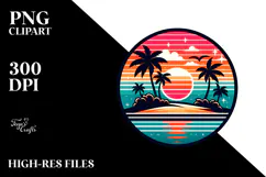 Retro Tropical Island Sunset, 20 oz Tumbler Product Image 2