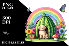 Watercolor Illustration of Dog House with Vegetable | Product Image 2