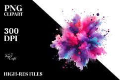 Colorful Magenta Watercolor | Clipart Product Image 1