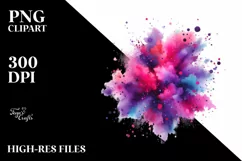 Colorful Magenta Watercolor | Clipart Product Image 1