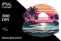 Retro Tropical Island Sunset, 20 oz Tumbler Product Image 2
