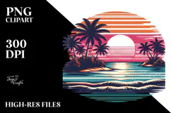 Retro Tropical Island Sunset, 20 oz Tumbler Product Image 2