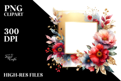 Colorful Horizontal Frame Gold Foil Clipart Product Image 2
