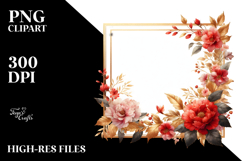 Colorful Horizontal Frame Gold Foil Clipart Product Image 2