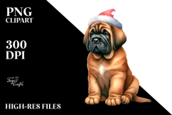 Watercolor Mastiff with Christmas Decoration Product Image 2