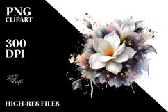 Golden Gardenia Watercolor Splash | Sublimation Clipart Product Image 1