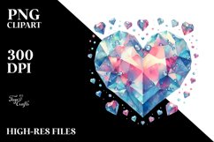 Diamond Heart on White Background PNG Product Image 2
