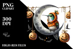 Hummingbird Dressed for Halloween, Transparent PNG Product Image 2