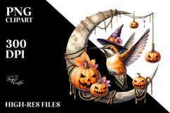 Hummingbird Dressed for Halloween, Transparent PNG Product Image 2