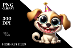 Cute Dog with Party Hat PNG Product Image 2