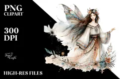 Washed Watercolor Boho Fairy PNG Product Image 2