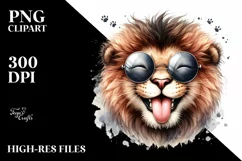 Washed Lion Sunglasses Tongue | Clipart Product Image 1