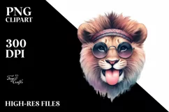 Washed Lion Sunglasses Tongue | Clipart Product Image 3