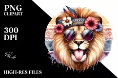 Washed Lion Sunglasses Tongue | Clipart Product Image 1