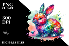 colorful Diamond Bunny, PNG Product Image 2