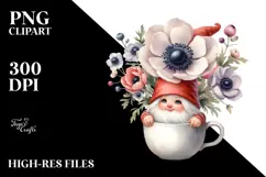 Baby Gnome with Anemone PNG Product Image 2