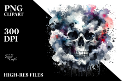 Grungy Skull Splashes PNG Product Image 2