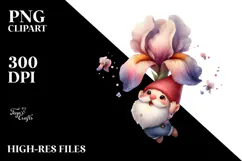 Colorful Cute Gnome with Large Iris PNG Product Image 2