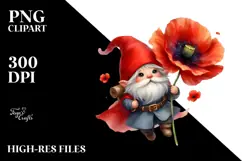 Cute Gnome with Poppy PNG Product Image 2