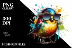 Colorful Bird Sunglasses Sticker | Clipart Product Image 1