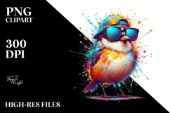 Colorful Bird Sunglasses Sticker | Clipart Product Image 1