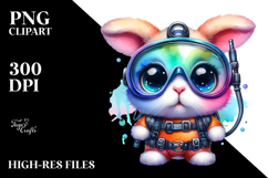 Adorable Bunny Diver, High-Res PNG Product Image 2