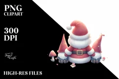 Santa with Gnomes on Moon, Digital Painting Product Image 3