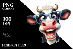 Cow Clipart of Excited Cow with es Product Image 1