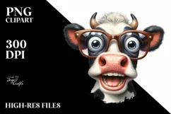 Cow Clipart of Playful Cow with es Product Image 1
