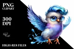 Bird with Splashes of Paint PNG Product Image 3