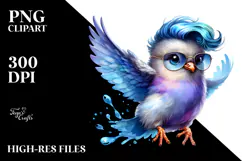 Bird with Splashes of Paint PNG Product Image 2