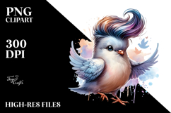 Cool Baby Dove with Vibrant Haircut, Transparent PNG Product Image 2
