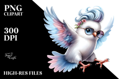 Cute Baby Dove with Cool Haircut PNG Product Image 2