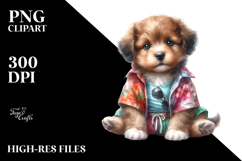 Baby Puppy in Beachwear PNG Product Image 2