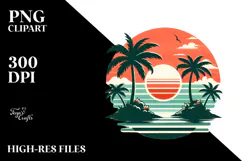sunset,retro,tropical,shirt,Vibrant Tropical Island Sunset Product Image 2
