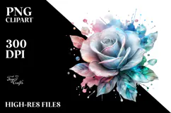 Rose with Small Golden Insertions, Transparent PNG Product Image 2