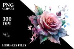 Rose with Small Golden Insertions, Transparent PNG Product Image 2