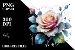 Rose with Small Golden Insertions, Transparent PNG Product Image 2