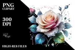 Rose with Small Golden Insertions, Transparent PNG Product Image 2