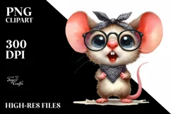 Baby Mouse Big Eyes Bandana Clipart Product Image 1